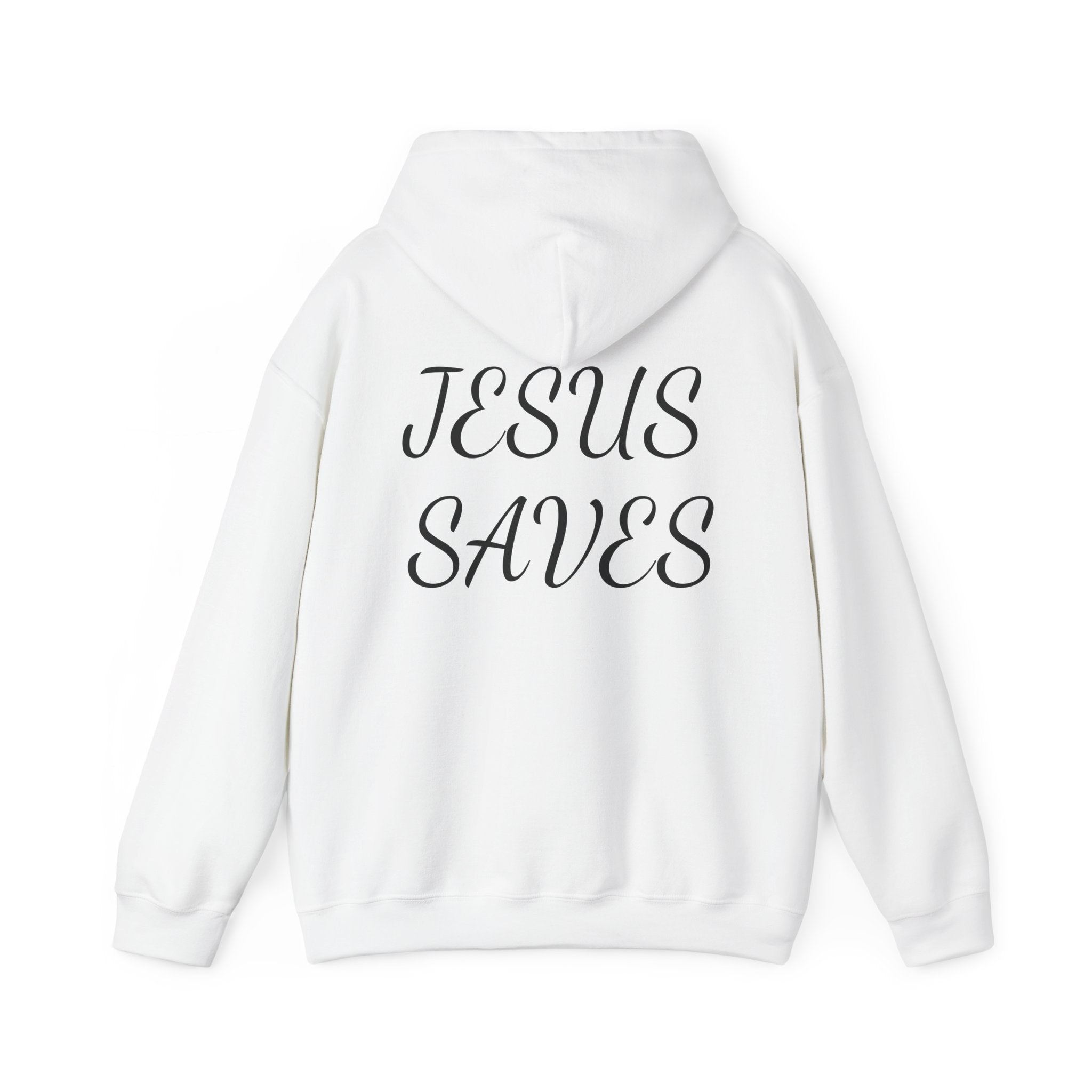 Hoodie - Cross with Psalm 46 "God Is Within Her" Front & "Jesus Saves" Back