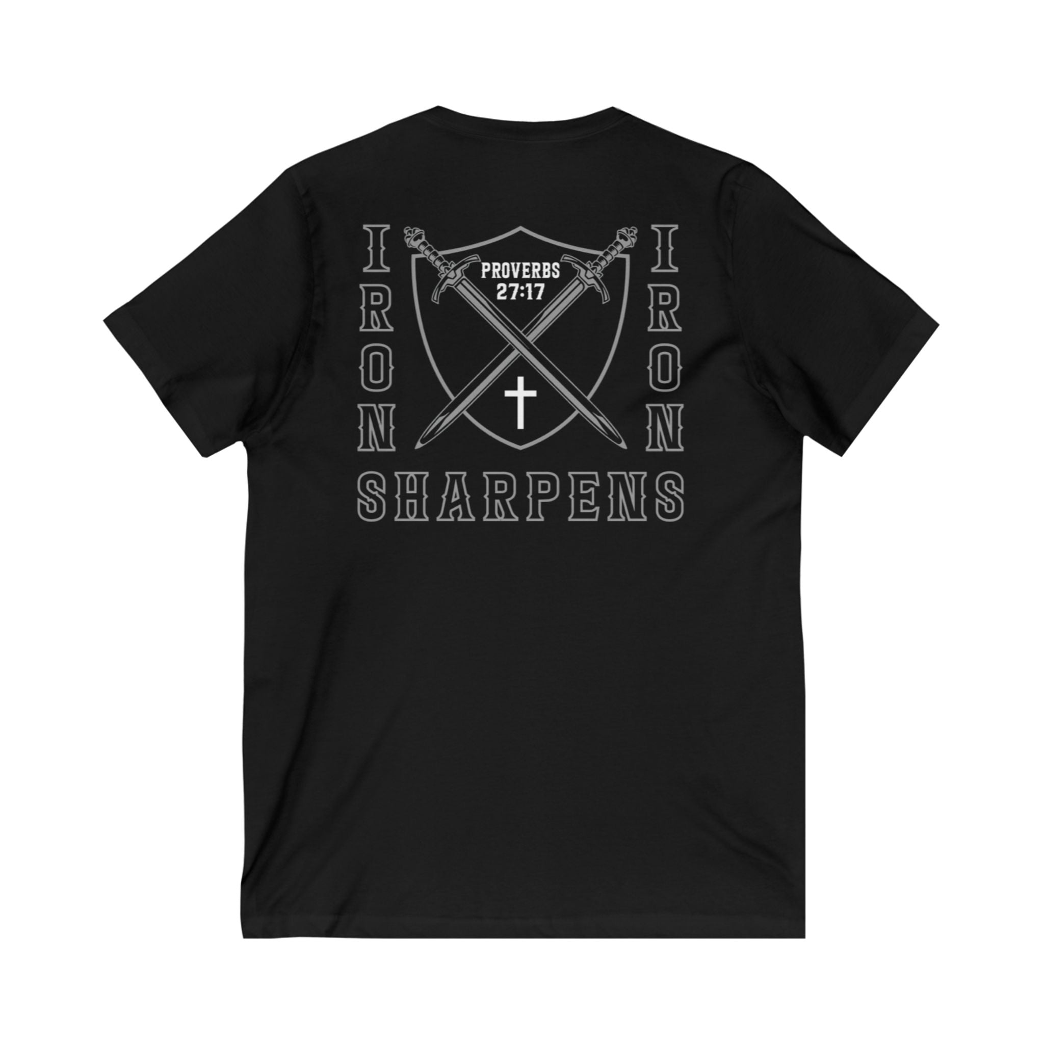 Iron Sharpens Iron Unisex V-Neck T-Shirt – Black