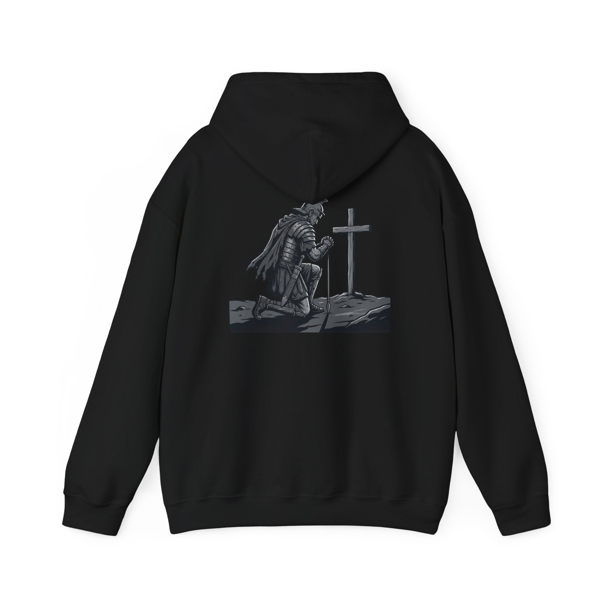 Hoodie — 27:17 Warrior Kneeling Cross Graphic Christian Prayer Pullover