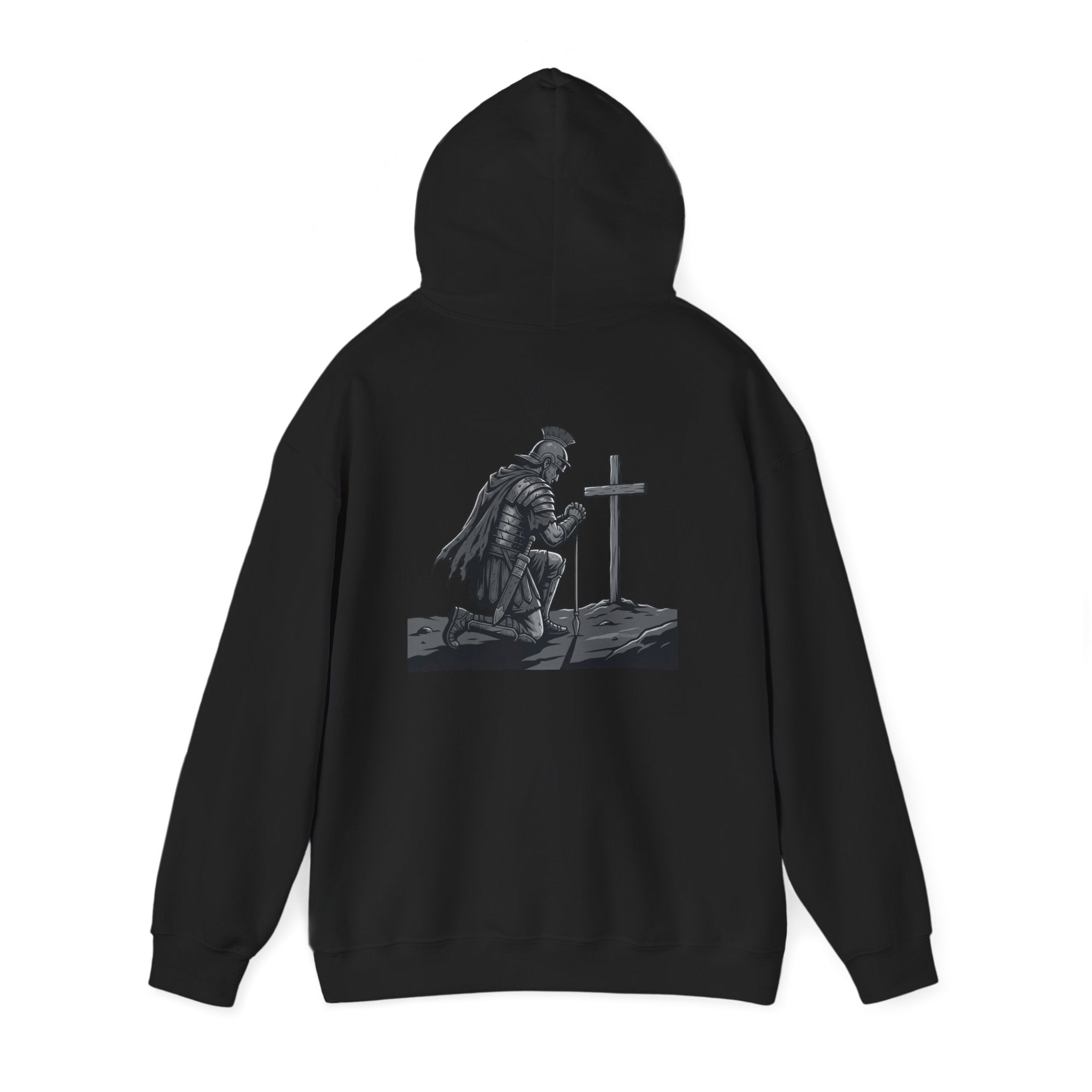 Hoodie — 27:17 Warrior Kneeling Cross Graphic Christian Prayer Pullover