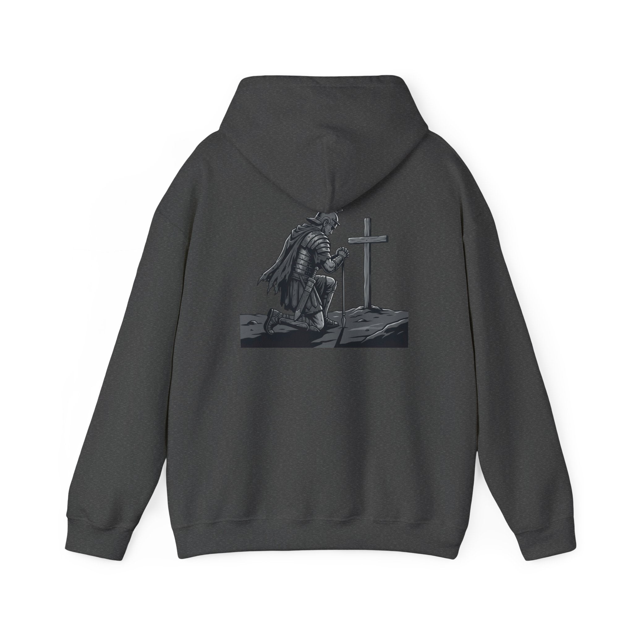 Hoodie — 27:17 Warrior Kneeling Cross Graphic Christian Prayer Pullover