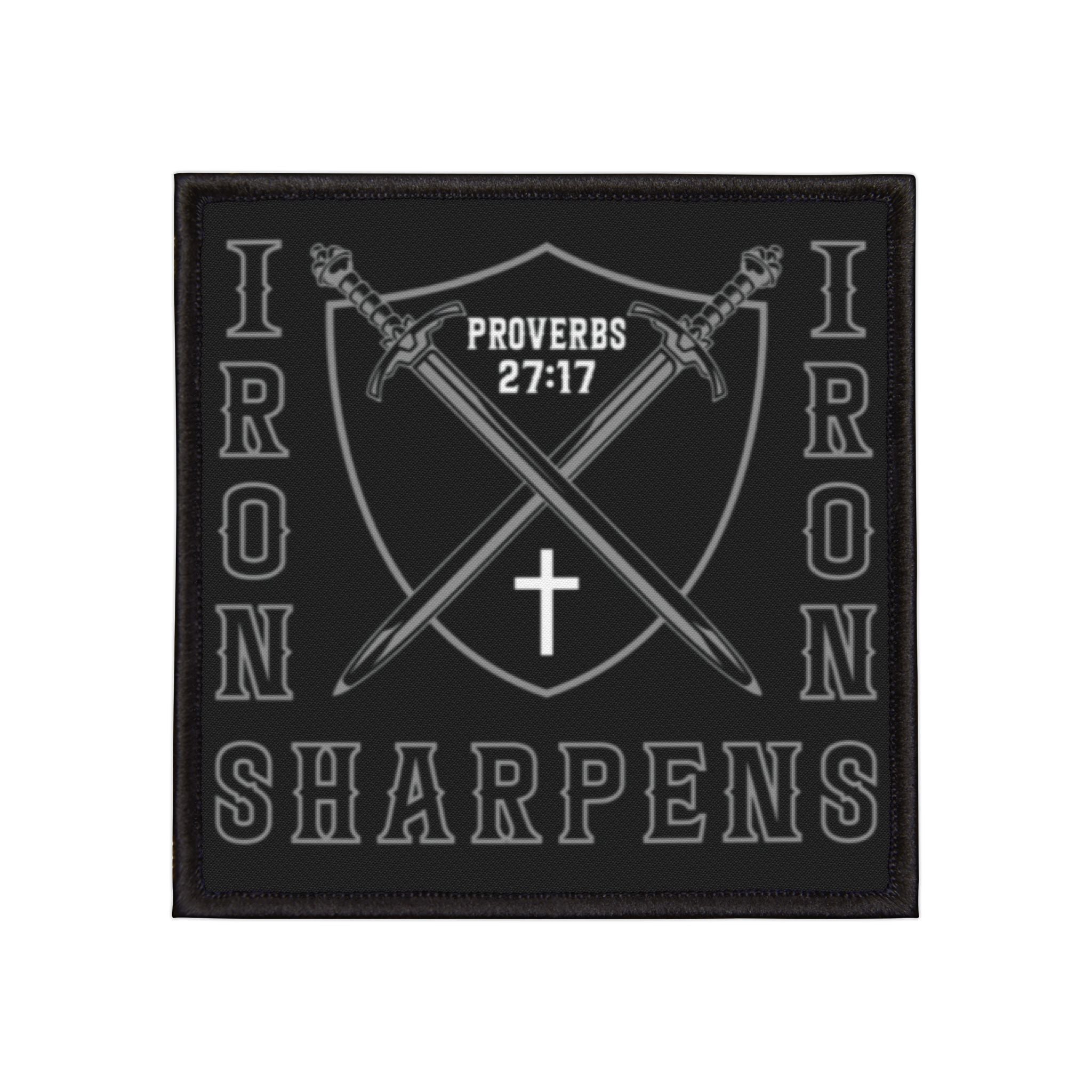 Iron Sharpens Iron Embroidered Iron-On Patch – Black