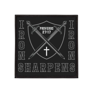 Iron Sharpens Iron Embroidered Iron-On Patch – Black
