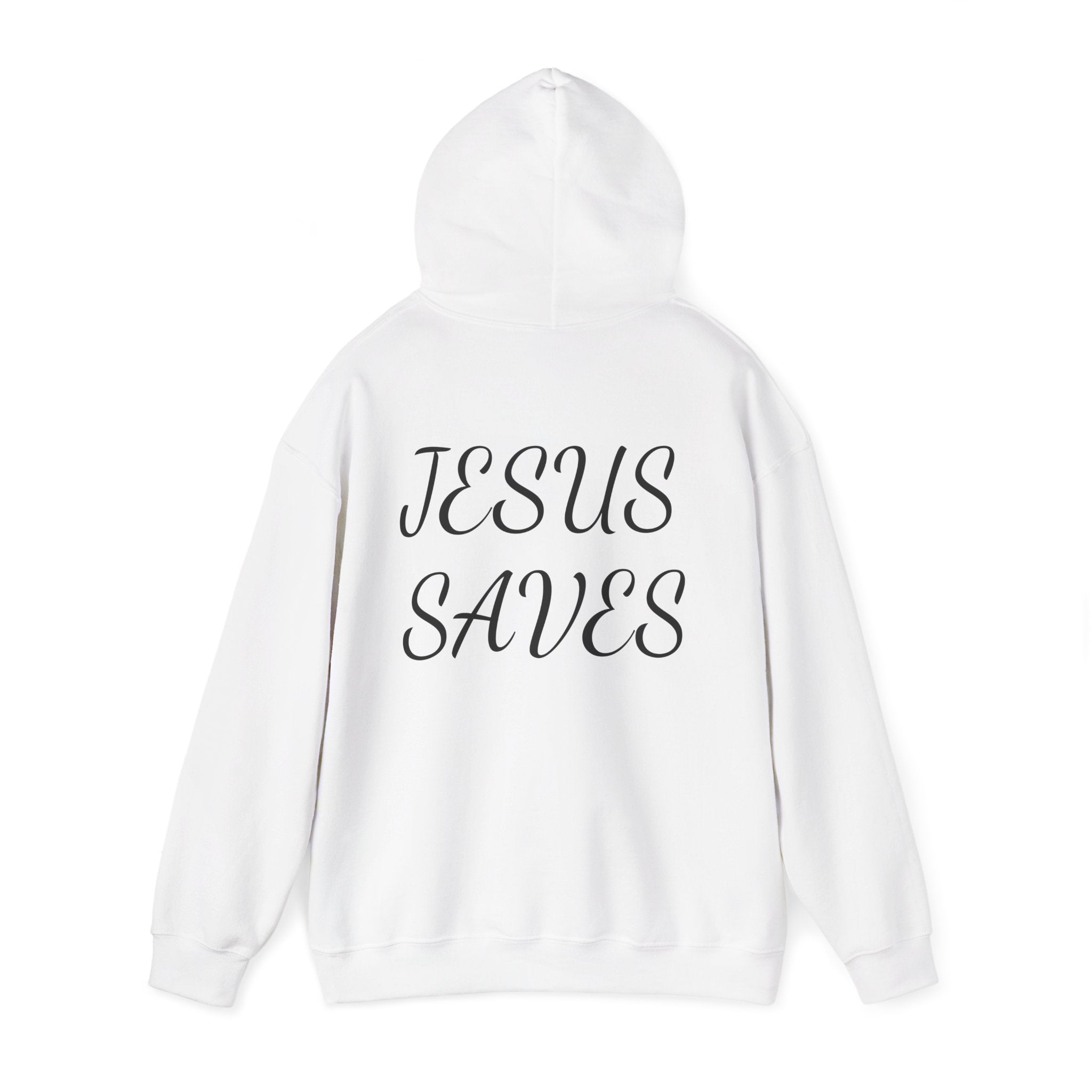 Hoodie - Cross with Psalm 46 "God Is Within Her" Front & "Jesus Saves" Back