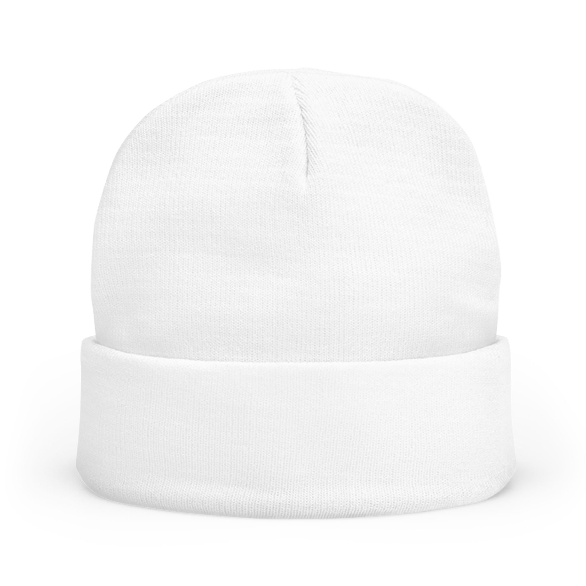 Embroidered Knit Beanie, Unisex - White