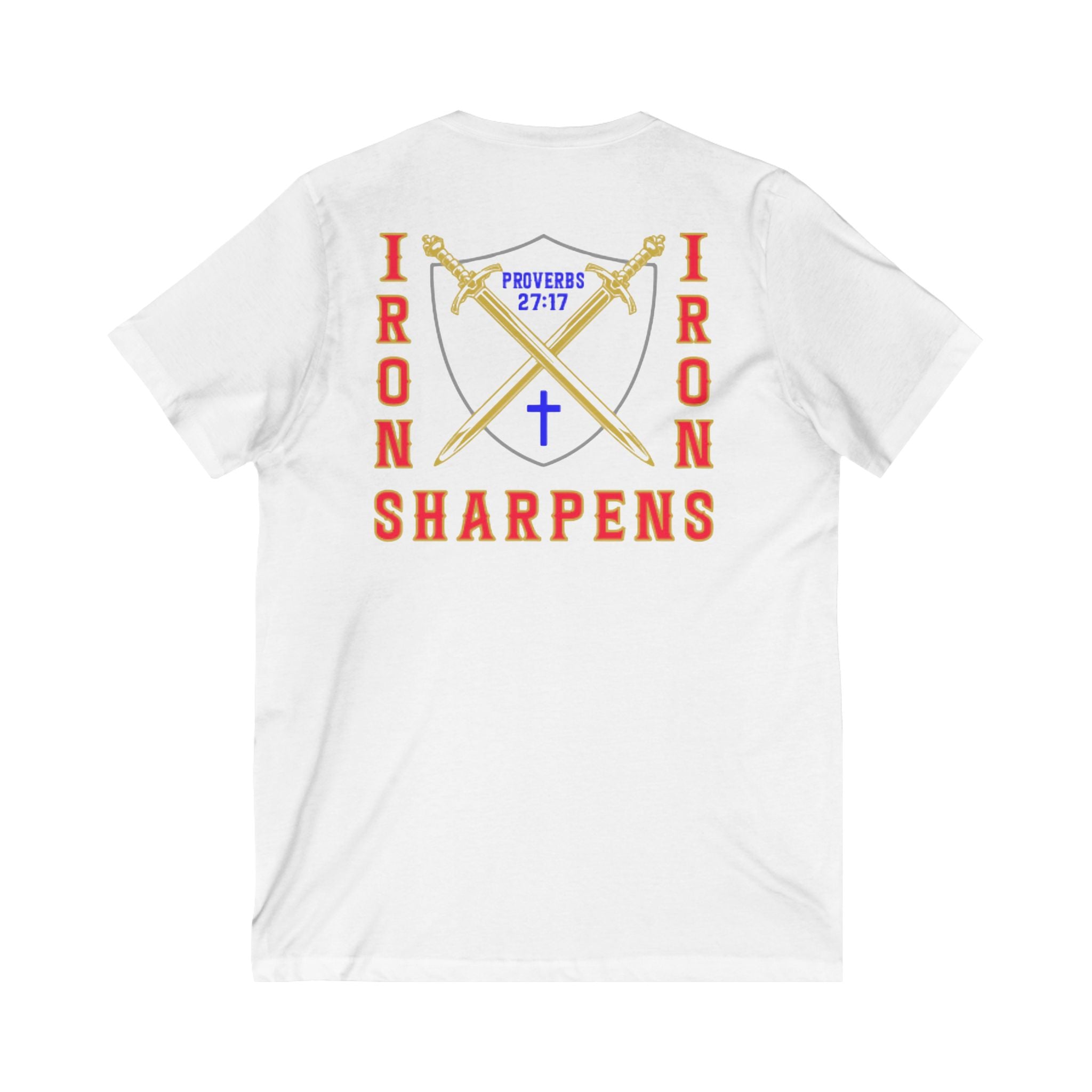 Iron Sharpens Iron Unisex V-Neck T-Shirt – White