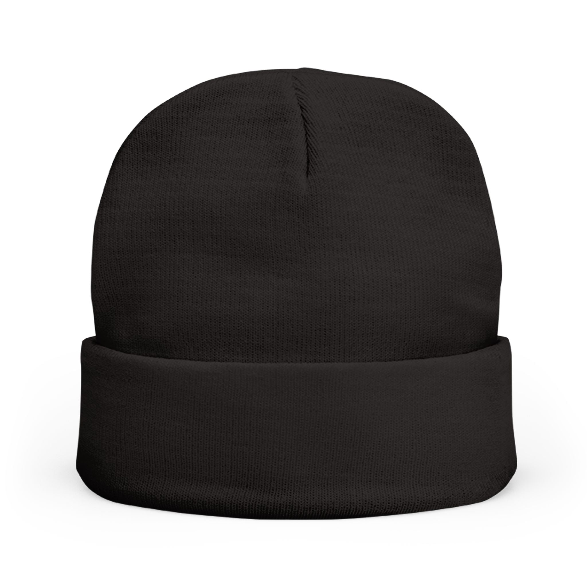Embroidered Knit Beanie, Unisex - Black