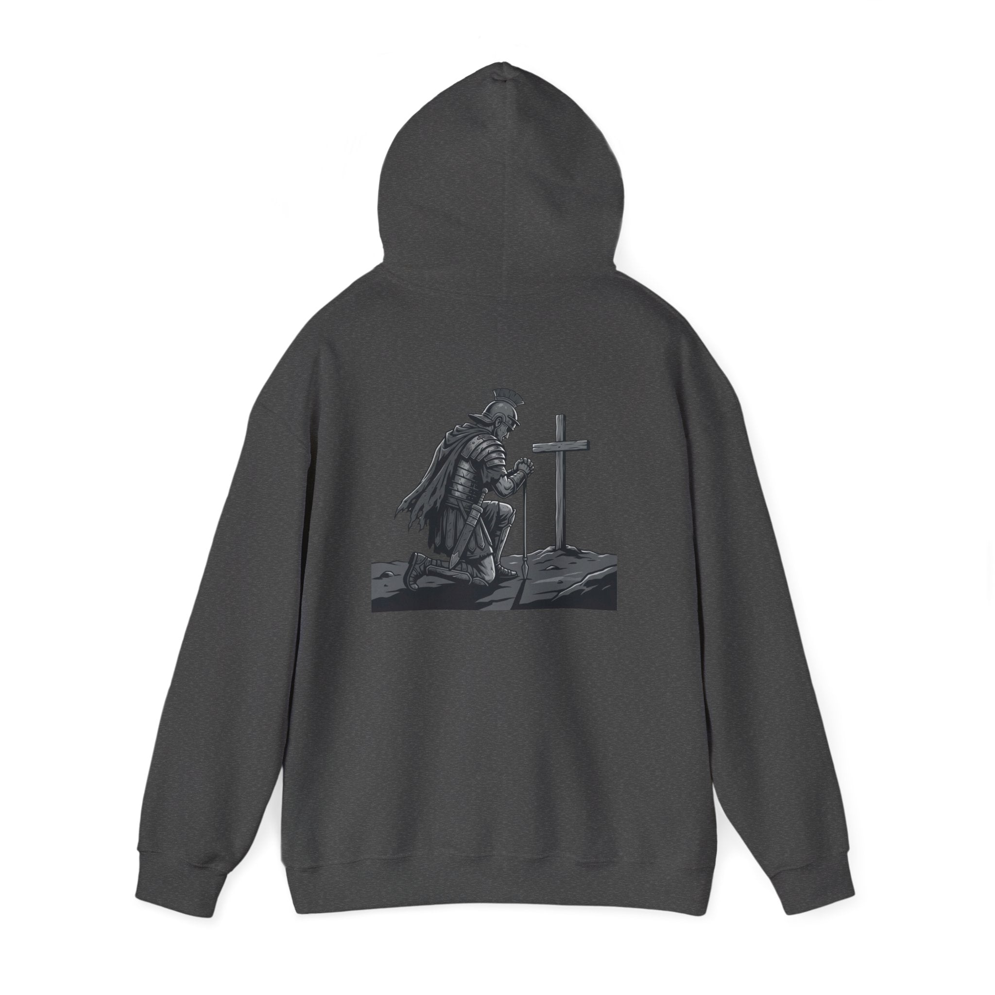 Hoodie — 27:17 Warrior Kneeling Cross Graphic Christian Prayer Pullover